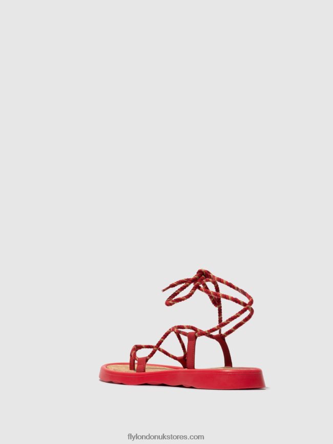 Lace-up Sandals TACE874 Women Fly London 4V24RT553 LIPSTICK RED