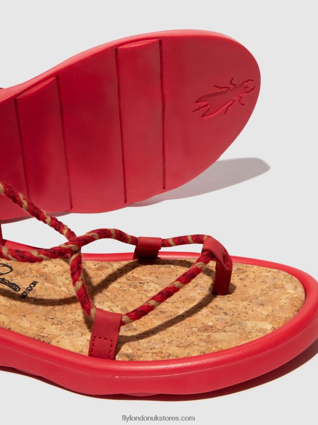 Lace-up Sandals TACE874 Women Fly London 4V24RT553 LIPSTICK RED