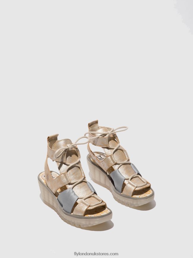 Lace-up Sandals YACA413 Women Fly London 4V24RT471 PEARL