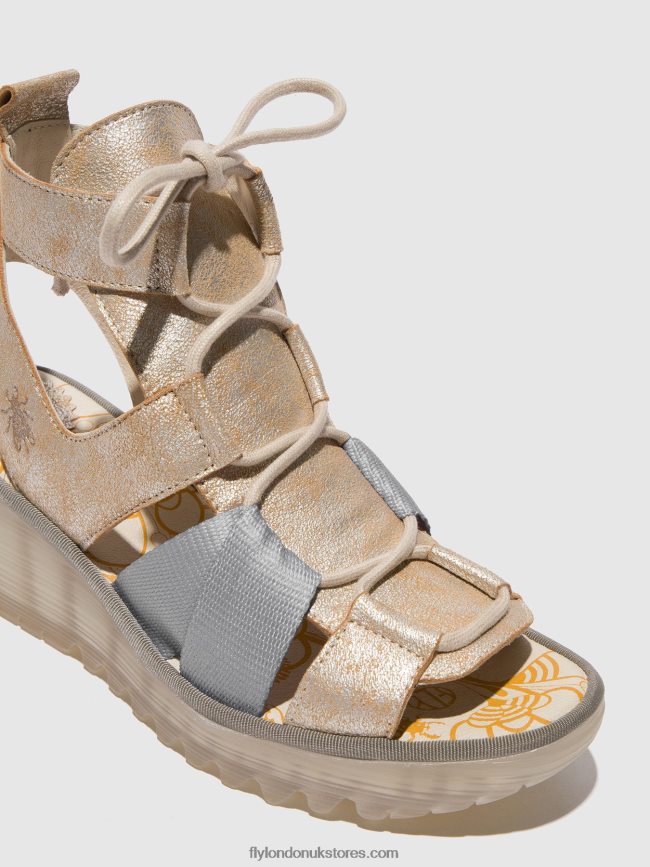 Lace-up Sandals YACA413 Women Fly London 4V24RT471 PEARL