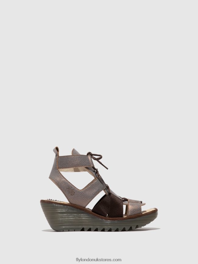 Lace-up Sandals YACA413 Women Fly London 4V24RT472 BRONZE