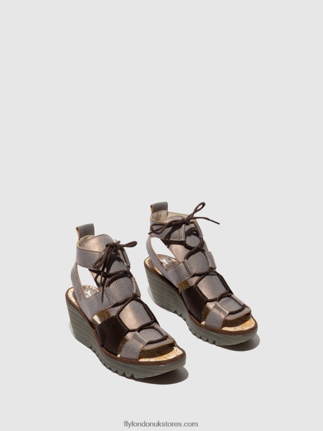 Lace-up Sandals YACA413 Women Fly London 4V24RT472 BRONZE