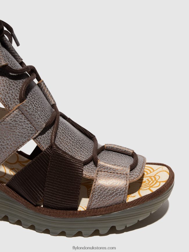 Lace-up Sandals YACA413 Women Fly London 4V24RT472 BRONZE