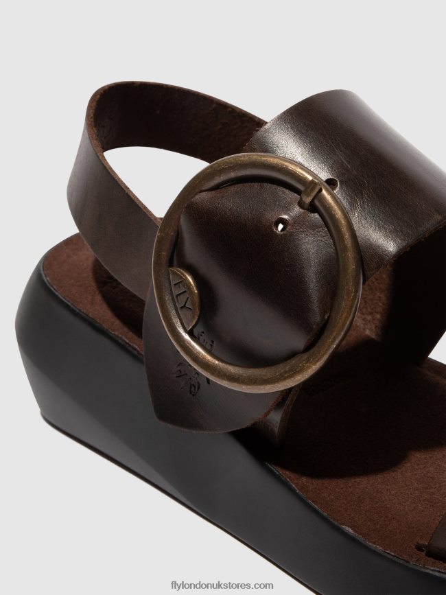 Sling-Back Sandals BANI739 Women Fly London 4V24RT468 DARK BROWN