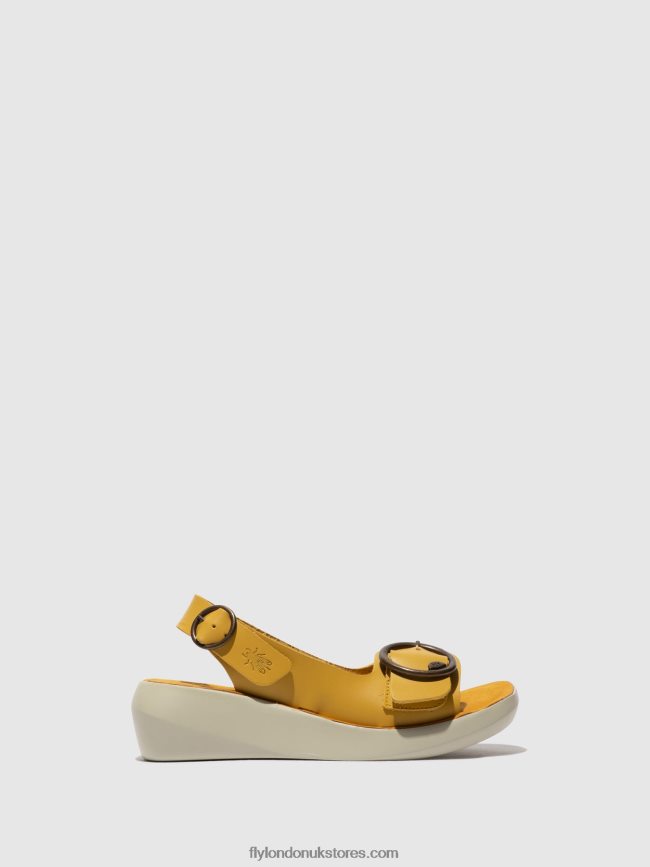 Sling-Back Sandals BERK754 Women Fly London 4V24RT465 MUSTARD