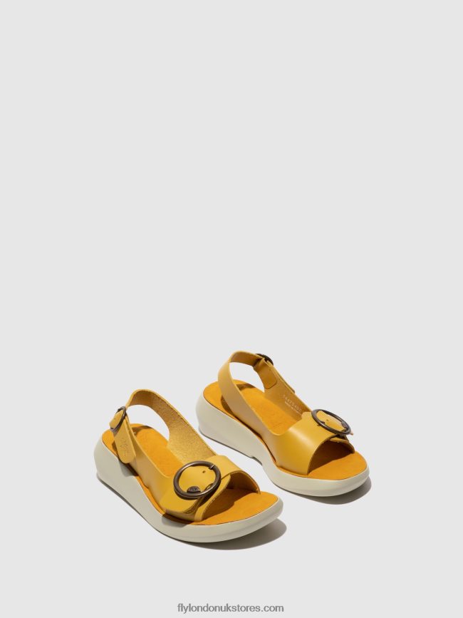 Sling-Back Sandals BERK754 Women Fly London 4V24RT465 MUSTARD