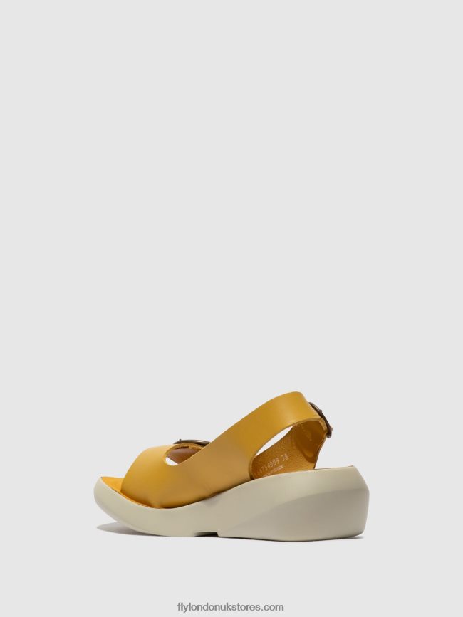 Sling-Back Sandals BERK754 Women Fly London 4V24RT465 MUSTARD