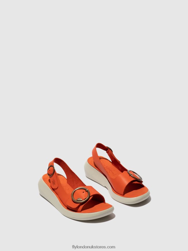 Sling-Back Sandals BERK754 Women Fly London 4V24RT585 CORAL