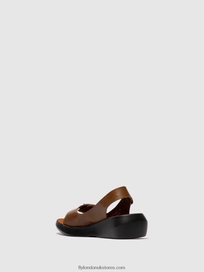 Sling-Back Sandals BERK754 Women Fly London 4V24RT602 BRIDLE CAMEL