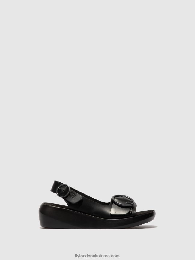 Sling-Back Sandals BERK754 Women Fly London 4V24RT603 BRIDLE BLACK