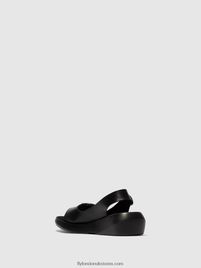 Sling-Back Sandals BERK754 Women Fly London 4V24RT603 BRIDLE BLACK