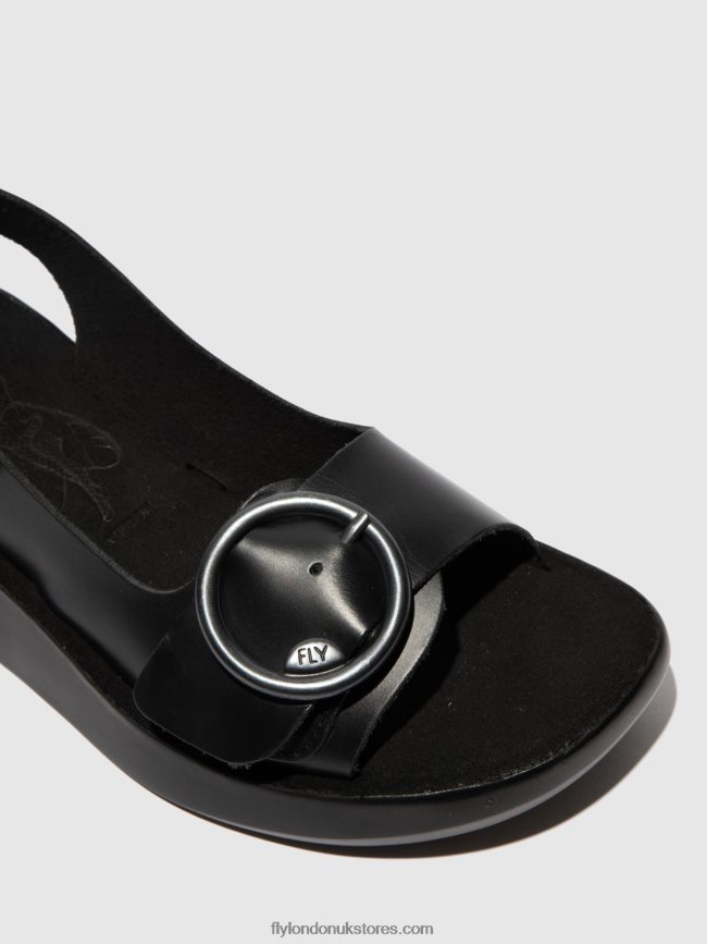 Sling-Back Sandals BERK754 Women Fly London 4V24RT603 BRIDLE BLACK