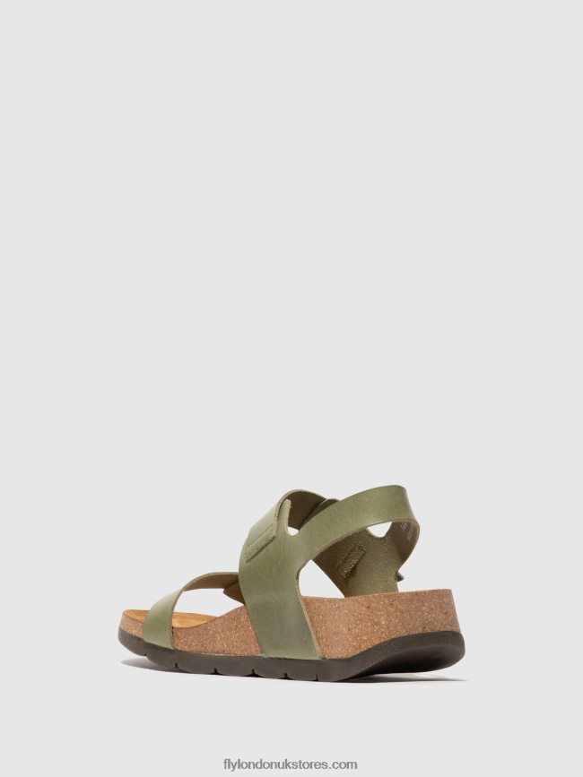 Sling-Back Sandals CEKE722 Women Fly London 4V24RT584 SMOG