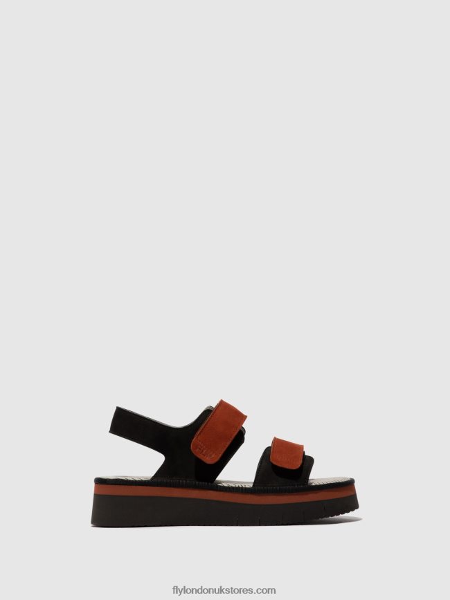 Sling-Back Sandals CORI377 Women Fly London 4V24RT576 BLACK/BRICK