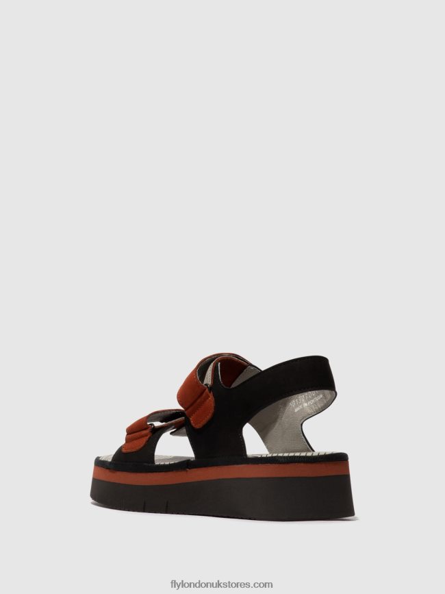 Sling-Back Sandals CORI377 Women Fly London 4V24RT576 BLACK/BRICK