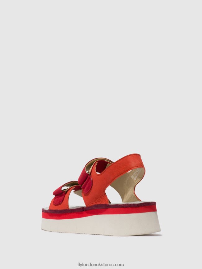 Sling-Back Sandals CORI377 Women Fly London 4V24RT577 DEVIL RED/LIPSTICK RED