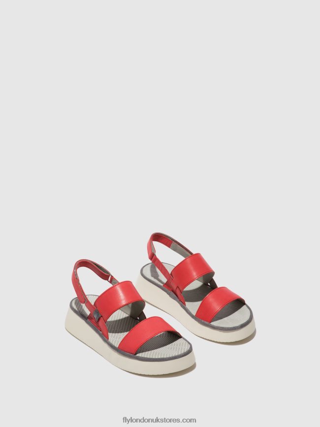 Sling-Back Sandals CURA318 Women Fly London 4V24RT462 RASPBERRY