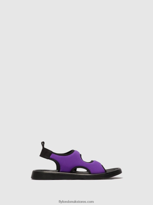 Sling-Back Sandals TREQ930 Women Fly London 4V24RT452 VIOLA/BLACK