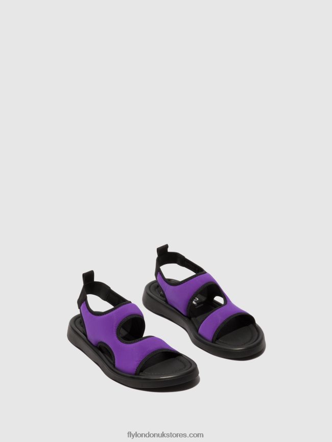 Sling-Back Sandals TREQ930 Women Fly London 4V24RT452 VIOLA/BLACK