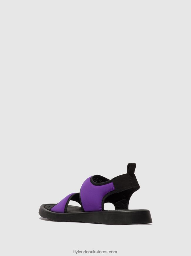 Sling-Back Sandals TREQ930 Women Fly London 4V24RT452 VIOLA/BLACK