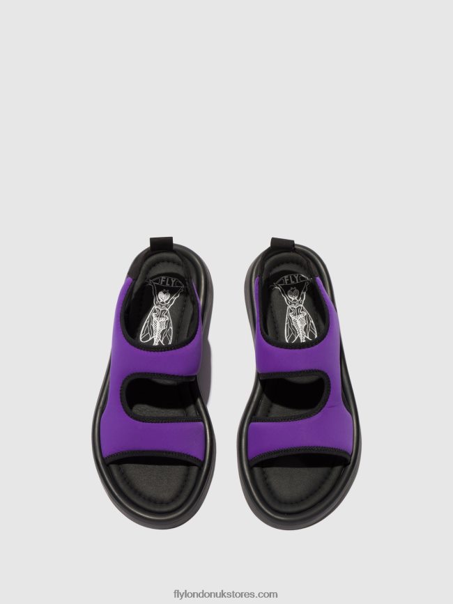 Sling-Back Sandals TREQ930 Women Fly London 4V24RT452 VIOLA/BLACK