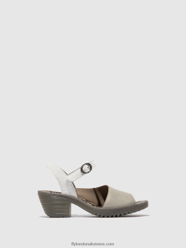 Sling-Back Sandals WELY439 Women Fly London 4V24RT444 SILVER/OFFWHITE