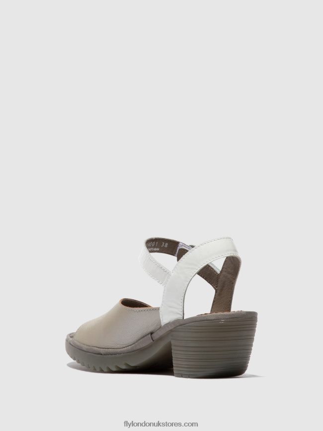 Sling-Back Sandals WELY439 Women Fly London 4V24RT444 SILVER/OFFWHITE