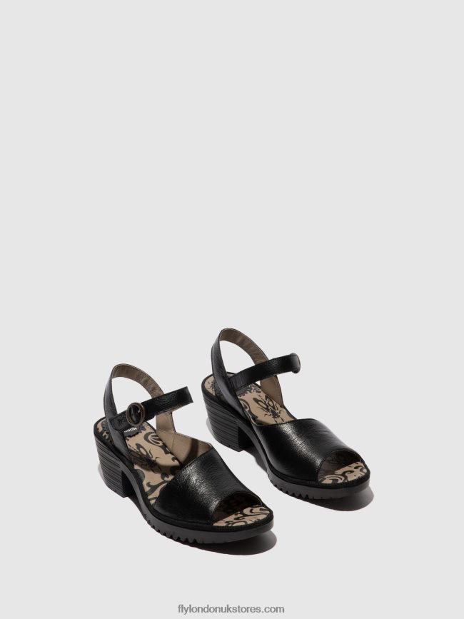 Sling-Back Sandals WELY439 Women Fly London 4V24RT453 BLACK