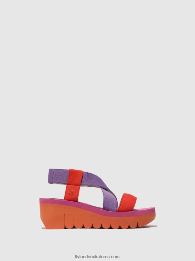 Sling-Back Sandals YABI922 Women Fly London 4V24RT442 ORANGE (VIOLA)