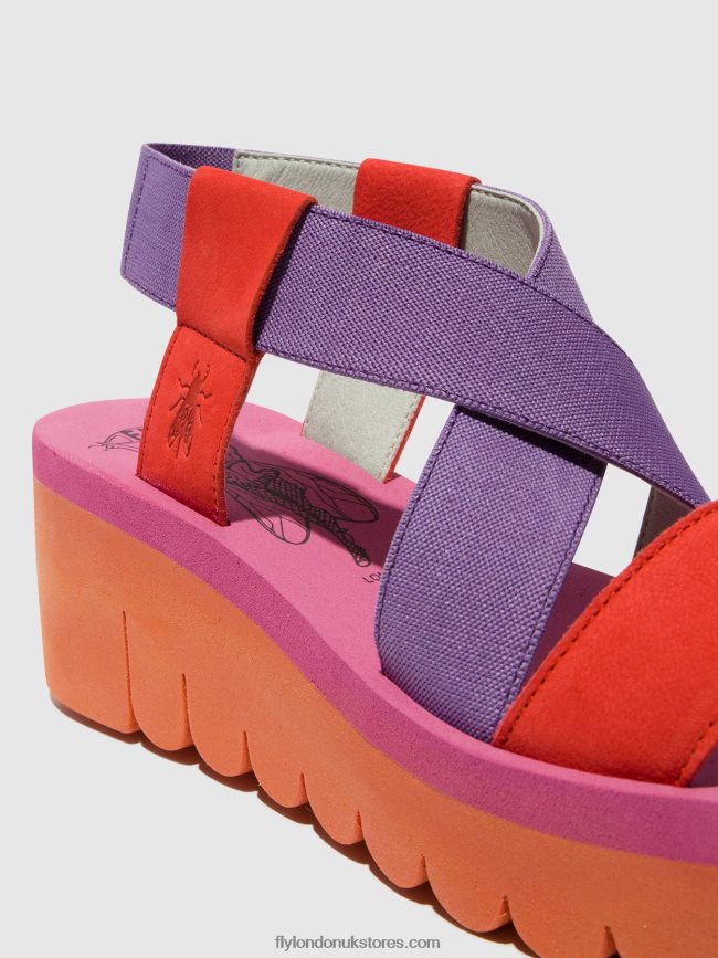 Sling-Back Sandals YABI922 Women Fly London 4V24RT442 ORANGE (VIOLA)