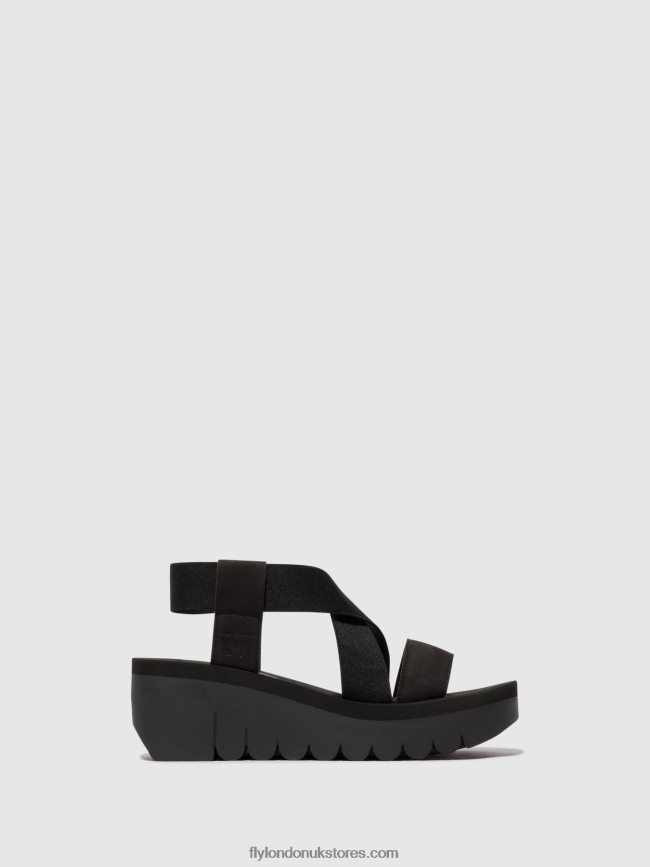 Sling-Back Sandals YABI922 Women Fly London 4V24RT445 BLACK