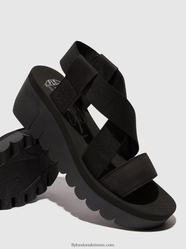 Sling-Back Sandals YABI922 Women Fly London 4V24RT445 BLACK
