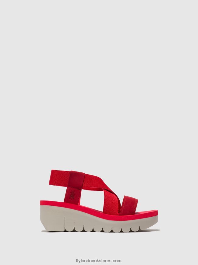 Sling-Back Sandals YABI922 Women Fly London 4V24RT447 LIPSTICK RED (RED)