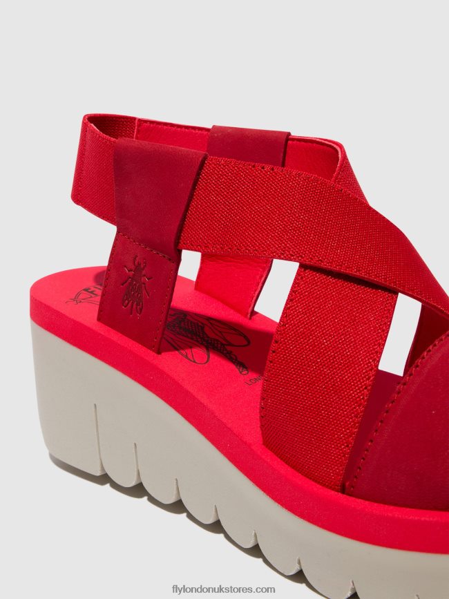 Sling-Back Sandals YABI922 Women Fly London 4V24RT447 LIPSTICK RED (RED)