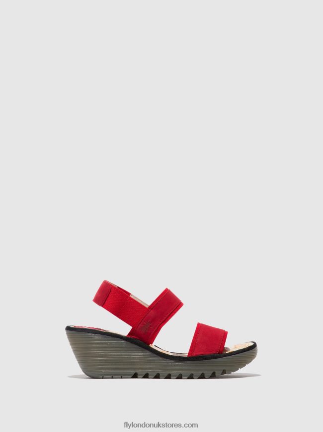 Sling-Back Sandals YACO416 Women Fly London 4V24RT436 LIPSTICK RED