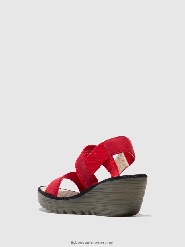Sling-Back Sandals YACO416 Women Fly London 4V24RT436 LIPSTICK RED