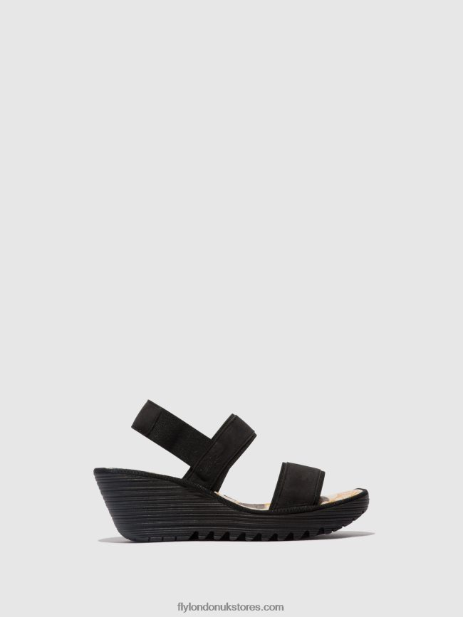 Sling-Back Sandals YACO416 Women Fly London 4V24RT437 BLACK
