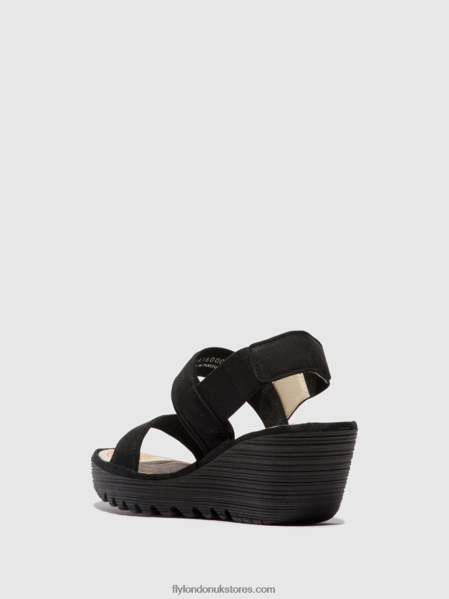 Sling-Back Sandals YACO416 Women Fly London 4V24RT437 BLACK
