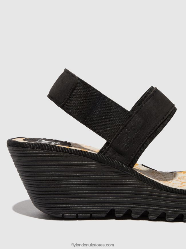 Sling-Back Sandals YACO416 Women Fly London 4V24RT437 BLACK