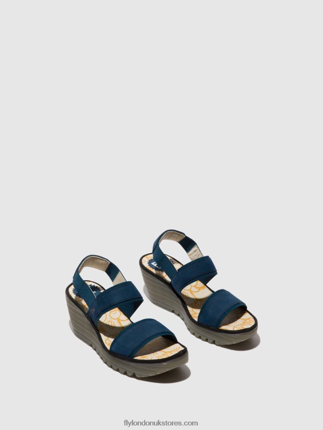 Sling-Back Sandals YACO416 Women Fly London 4V24RT438 BLUE