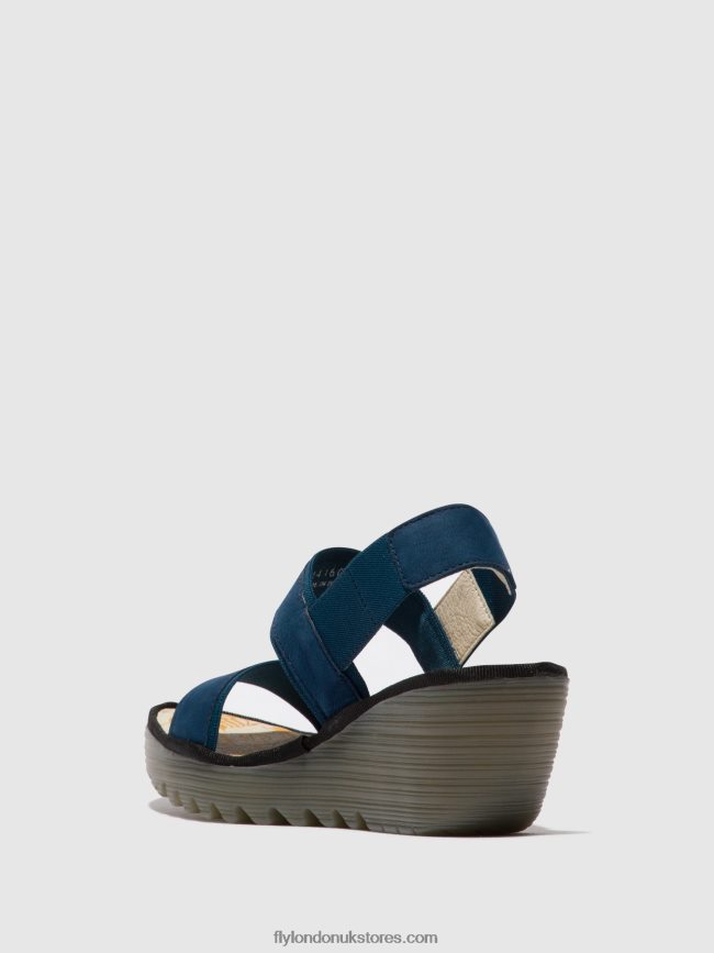 Sling-Back Sandals YACO416 Women Fly London 4V24RT438 BLUE
