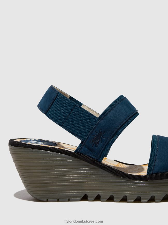 Sling-Back Sandals YACO416 Women Fly London 4V24RT438 BLUE