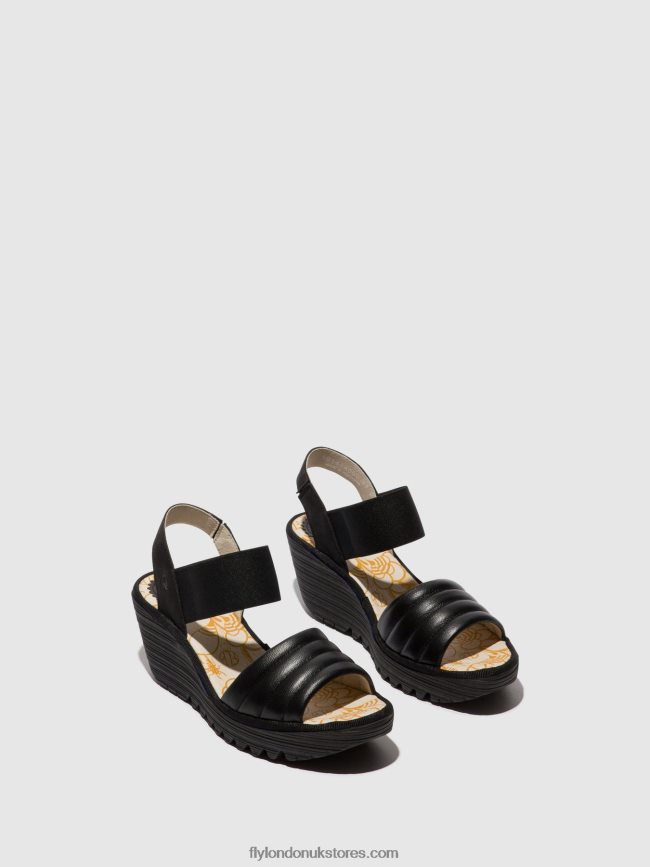 Sling-Back Sandals YIKO414 Women Fly London 4V24RT432 BLACK
