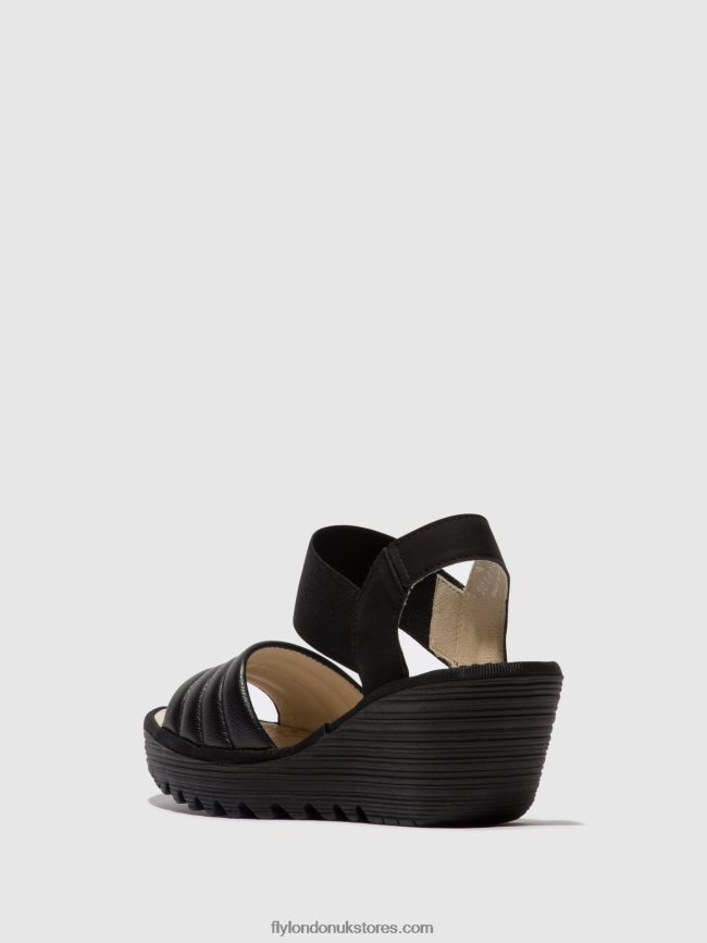 Sling-Back Sandals YIKO414 Women Fly London 4V24RT432 BLACK