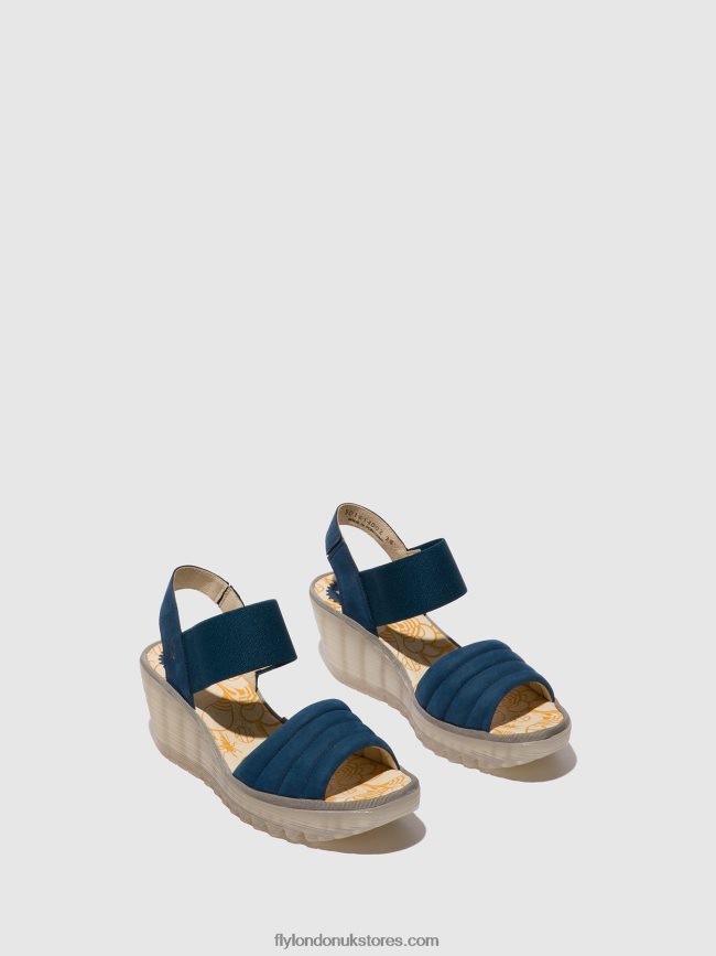 Sling-Back Sandals YIKO414 Women Fly London 4V24RT433 BLUE