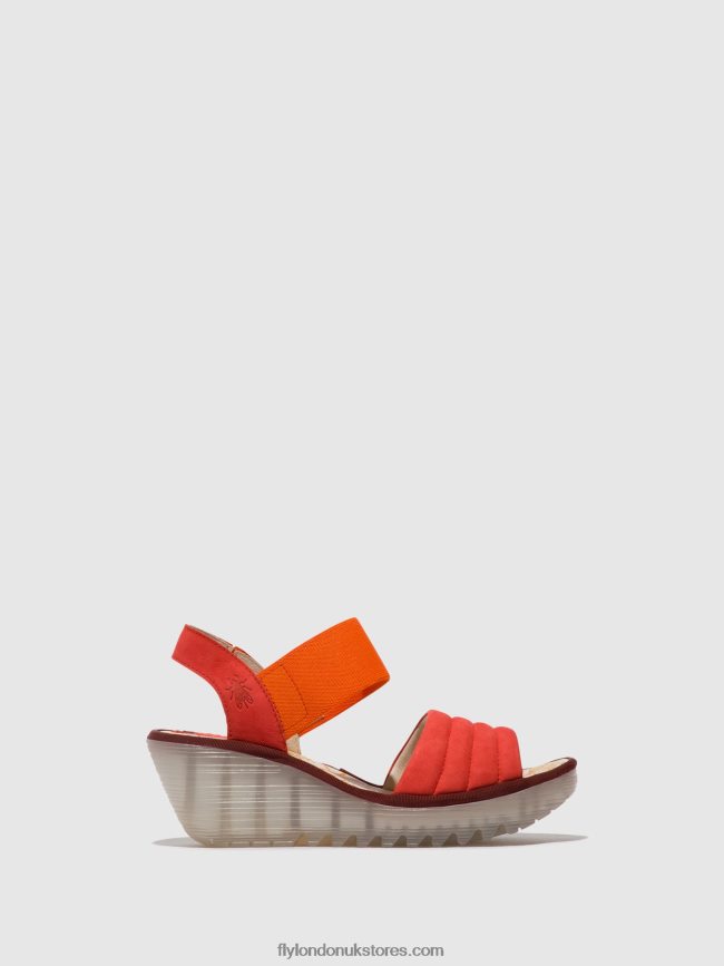 Sling-Back Sandals YIKO414 Women Fly London 4V24RT434 DEVIL RED