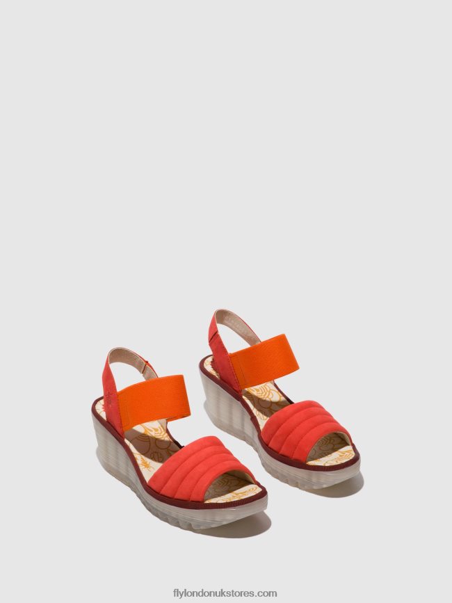 Sling-Back Sandals YIKO414 Women Fly London 4V24RT434 DEVIL RED