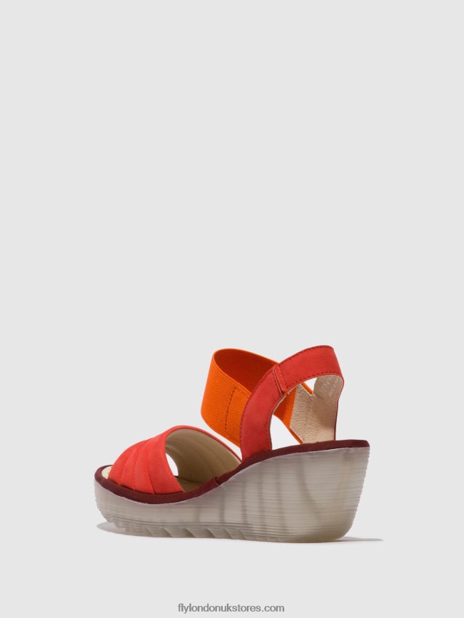 Sling-Back Sandals YIKO414 Women Fly London 4V24RT434 DEVIL RED