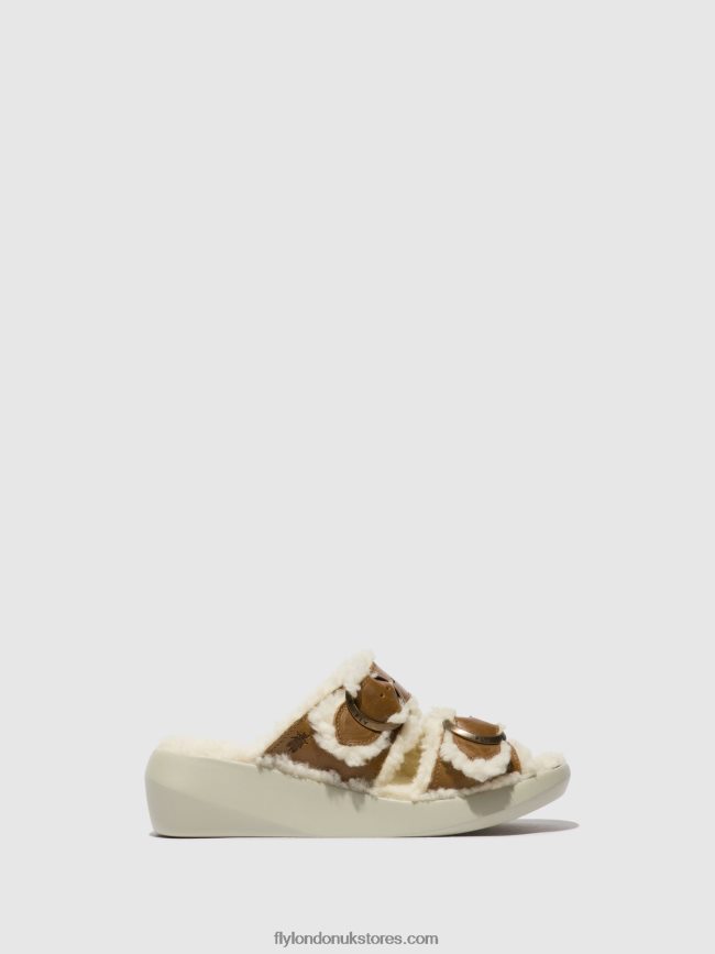 Slip-on Sandals BUGA902 Women Fly London 4V24RT514 CAMEL