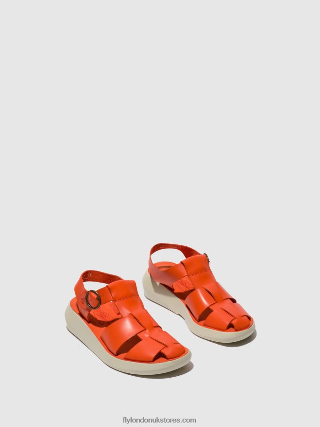 Strappy Sandals BAWE842 Women Fly London 4V24RT428 CORAL